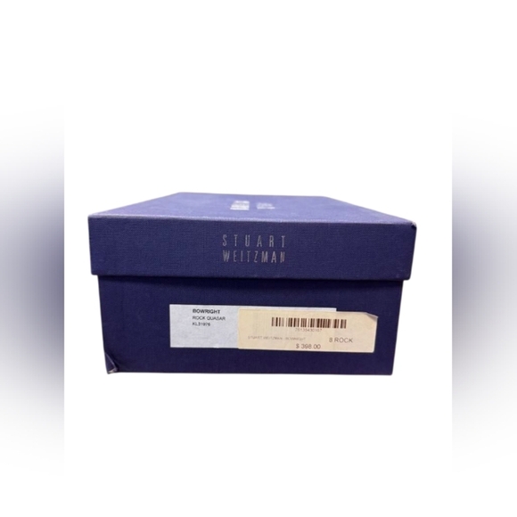 Stuart Weitzman NWT Bowright Rock Quasar Leather Metallic Grey Size 8M - Picture 9 of 10